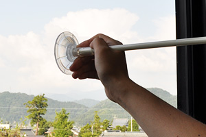 フラッグ用吸盤付きポール 使用例1