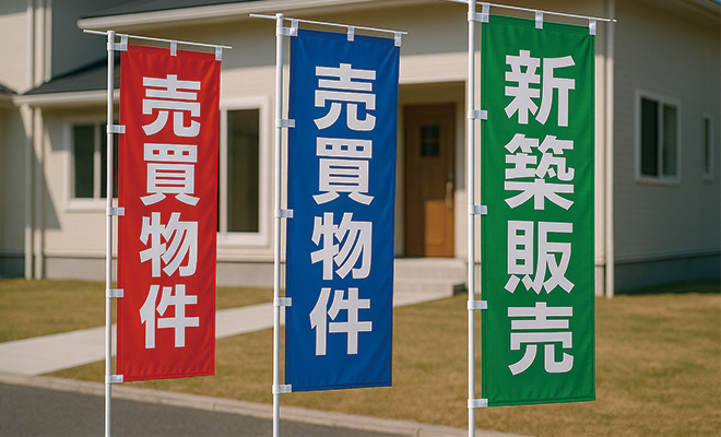 不動産のぼり旗 色づかい