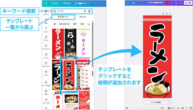 デザインテンプレートを選ぶ