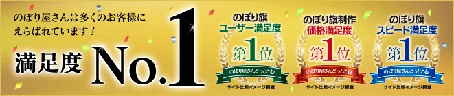 のぼり屋さんは多くのお客様に選ばれています！ 満足度No.1
