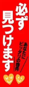 必ず見つけますののぼり旗デザイン