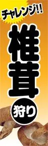 椎茸狩りののぼり旗デザイン