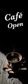 カフェオープンののぼり旗デザイン