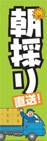 朝採りののぼり旗デザイン
