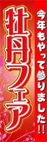 牡丹フェアののぼり旗デザイン