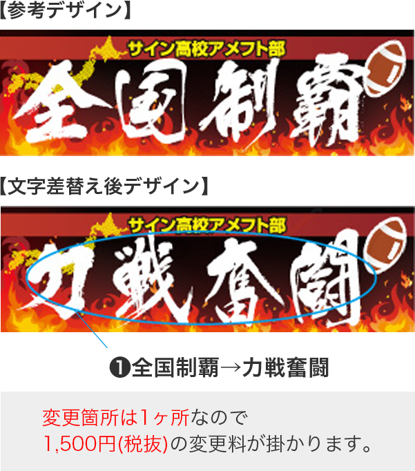 応援幕 横断幕 名入れ 文字差換えについて のぼり屋さんドットコム