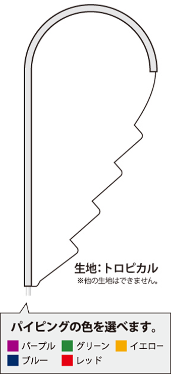 ストリームフラッグ：ギザギザ型（900×2000mm）｜のぼり屋さんドットコム