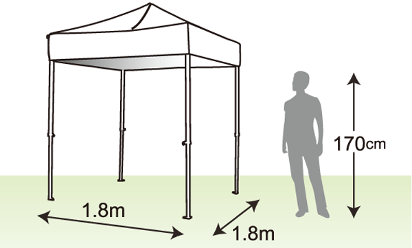 クイックテント（1.8×1.8m）｜のぼり屋さんドットコム